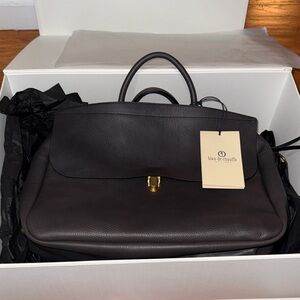 Bleu de Chauffe Dark Brown Leather Briefcase